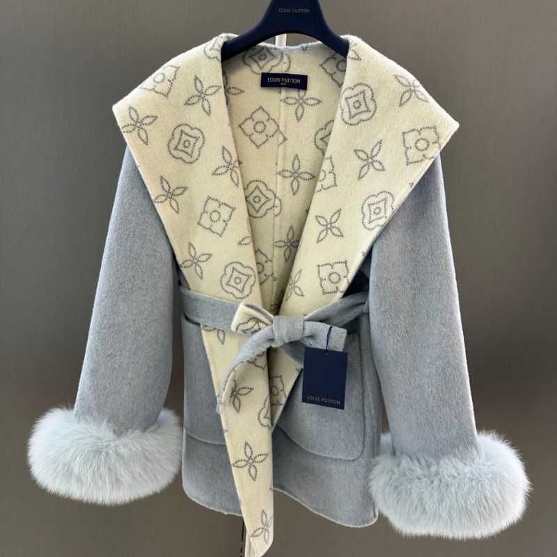 Louis Vuitton Reversible Signature Short Hooded Wrap Coat