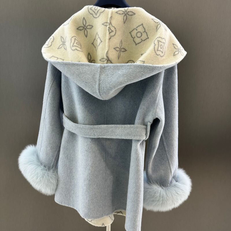 Louis Vuitton Reversible Signature Short Hooded Wrap Coat