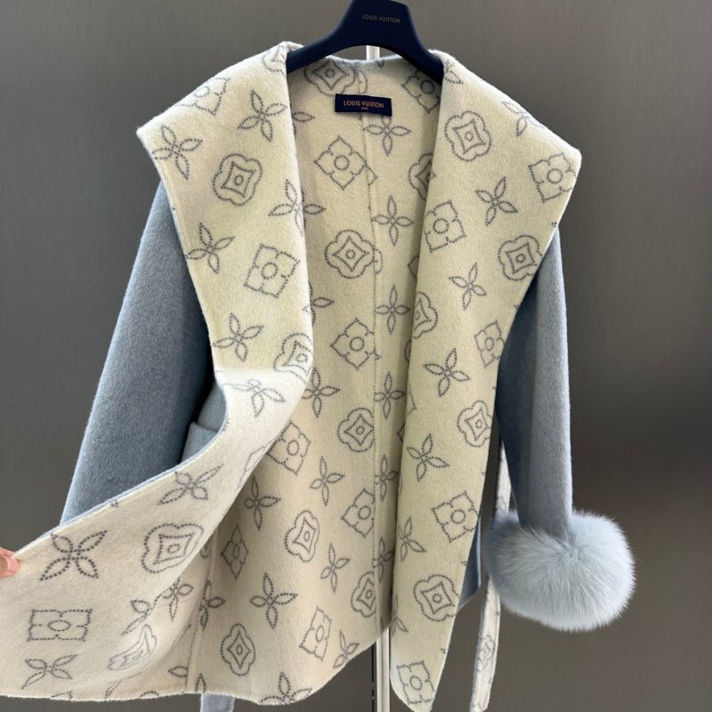 Louis Vuitton Reversible Signature Short Hooded Wrap Coat