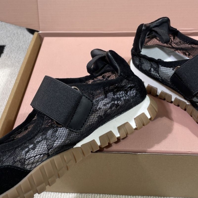 Miu Miu Mesh Fabric Ballerinas,