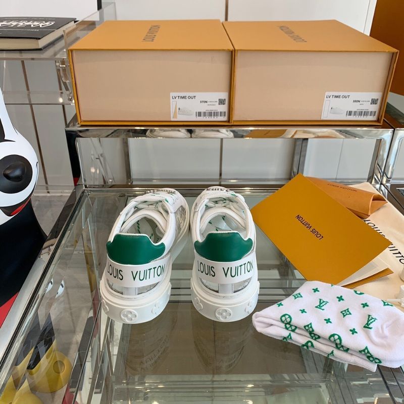 Louis Vuitton Time Out Sneaker with Green Monogram.