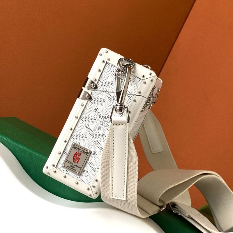 Goyard Cassette Trunk Bag in the crisp white