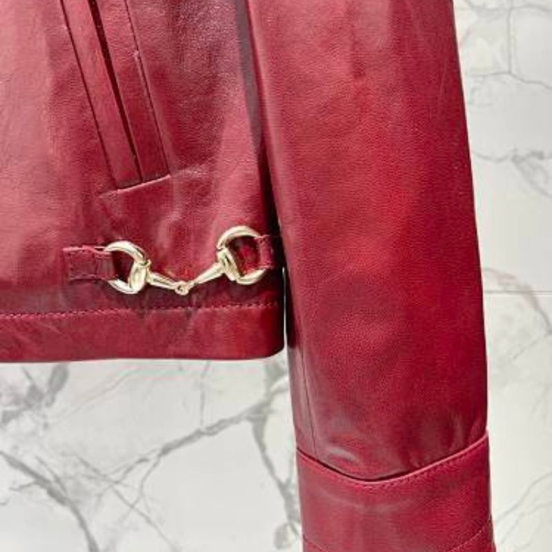 Gucci Leather Jacket with Horsebit Gucci Leather Shorts,