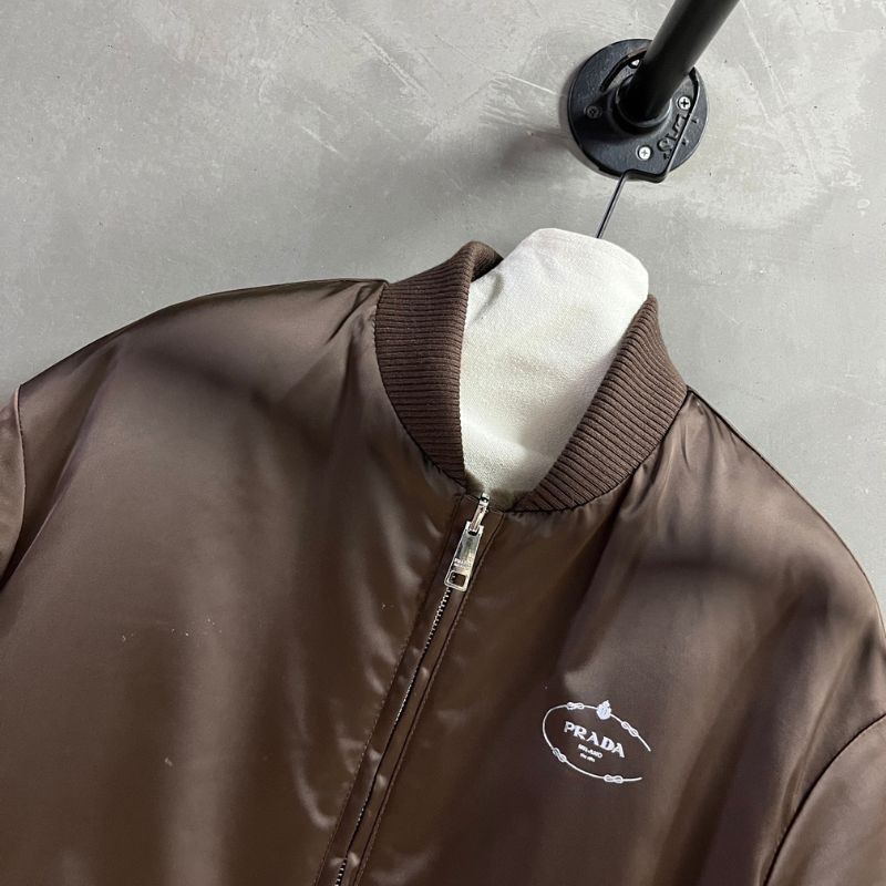 Prada satin blouson jacket.