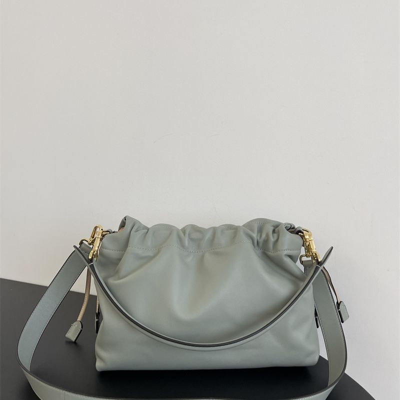 Fendi Mamma Baguette in a light grey
