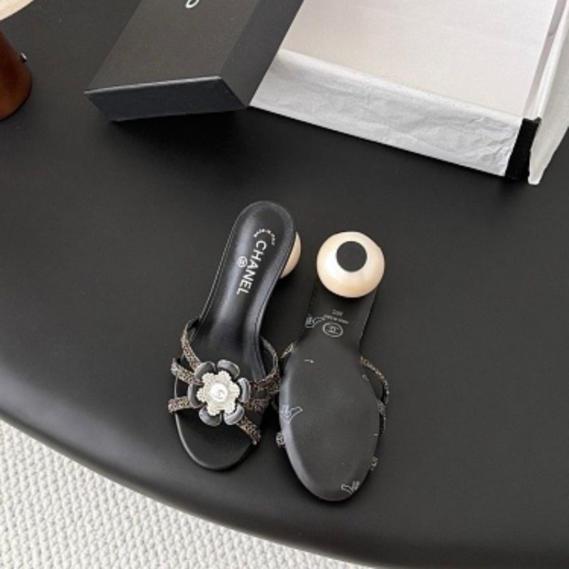 Chanel Camellia Pearl Mules,