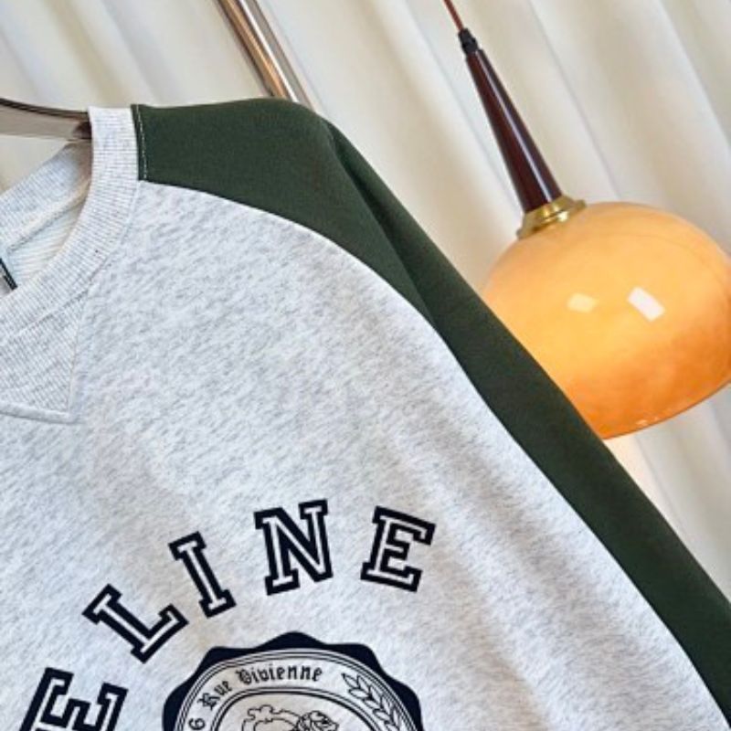 Celine Blason Loose Sweatshirt in Cotton Fleece,