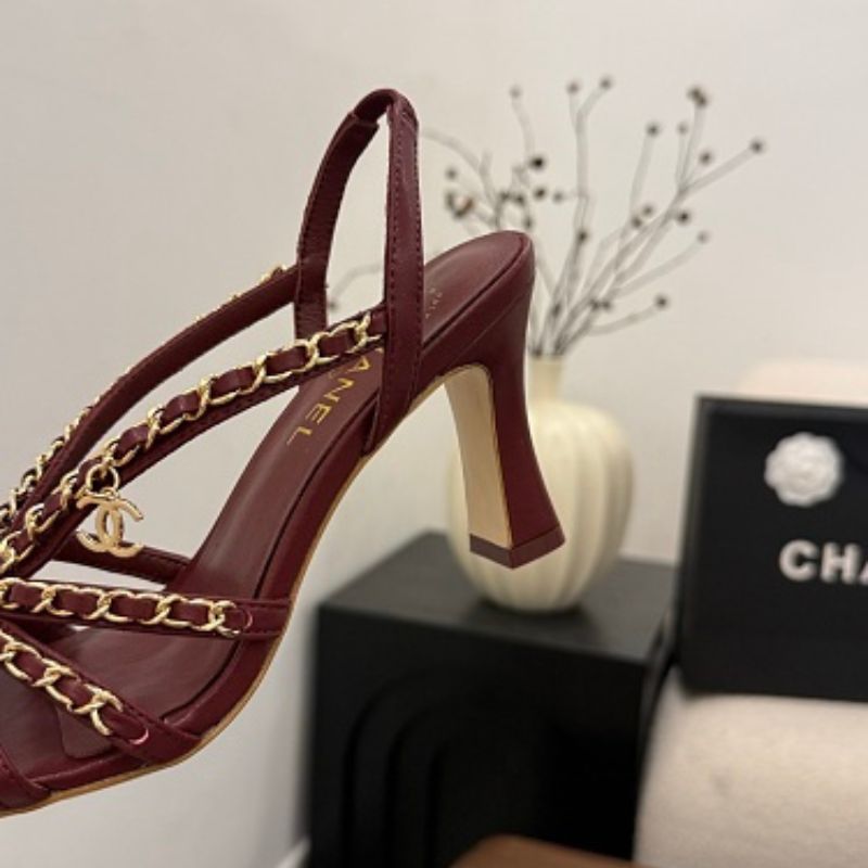 Chanel Interwoven Chain Slingback Sandals