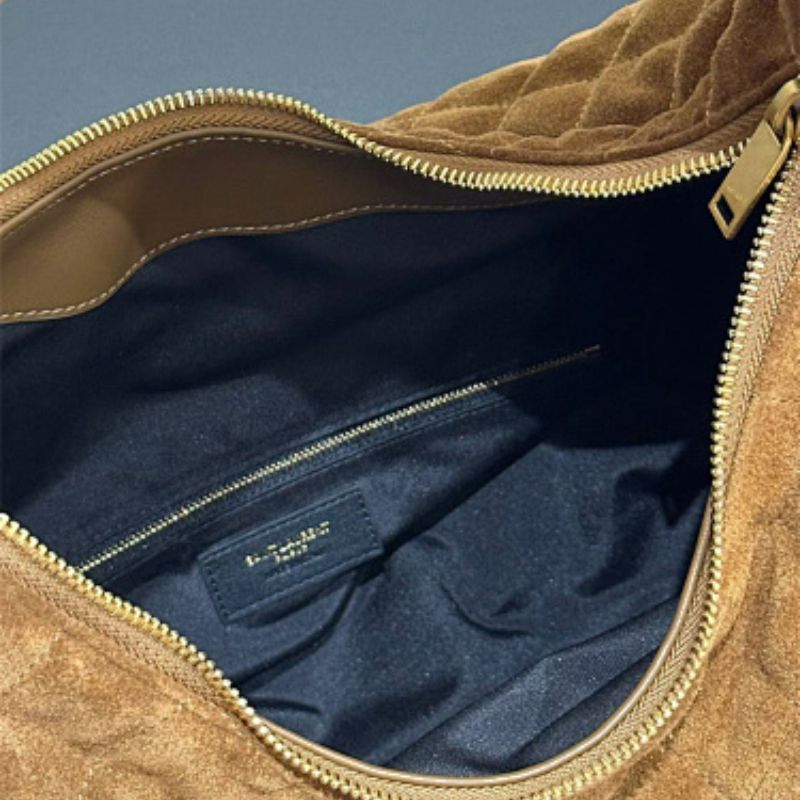 Saint Laurent Icare hobo antique gold-finished YSL maxi logo.
