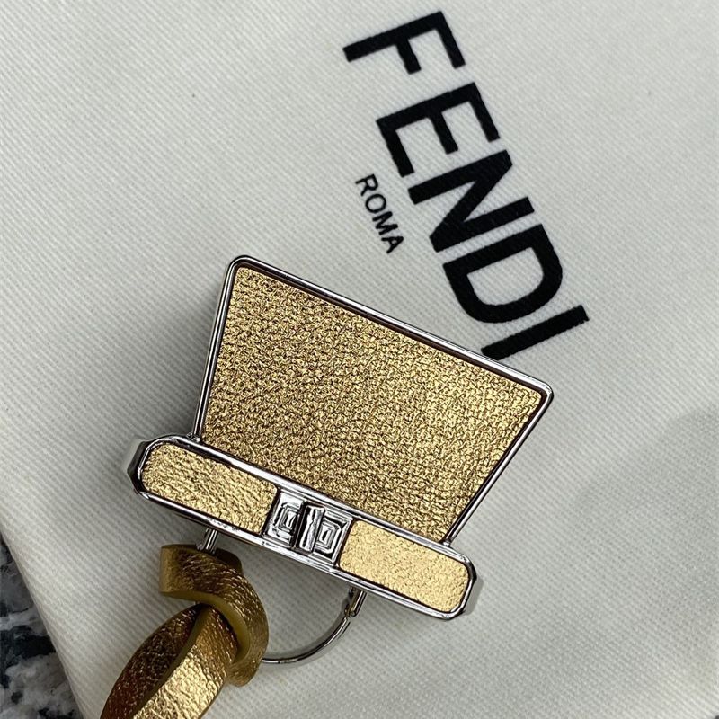 Fendi Pico Peekaboo Charm in a gold/yellow