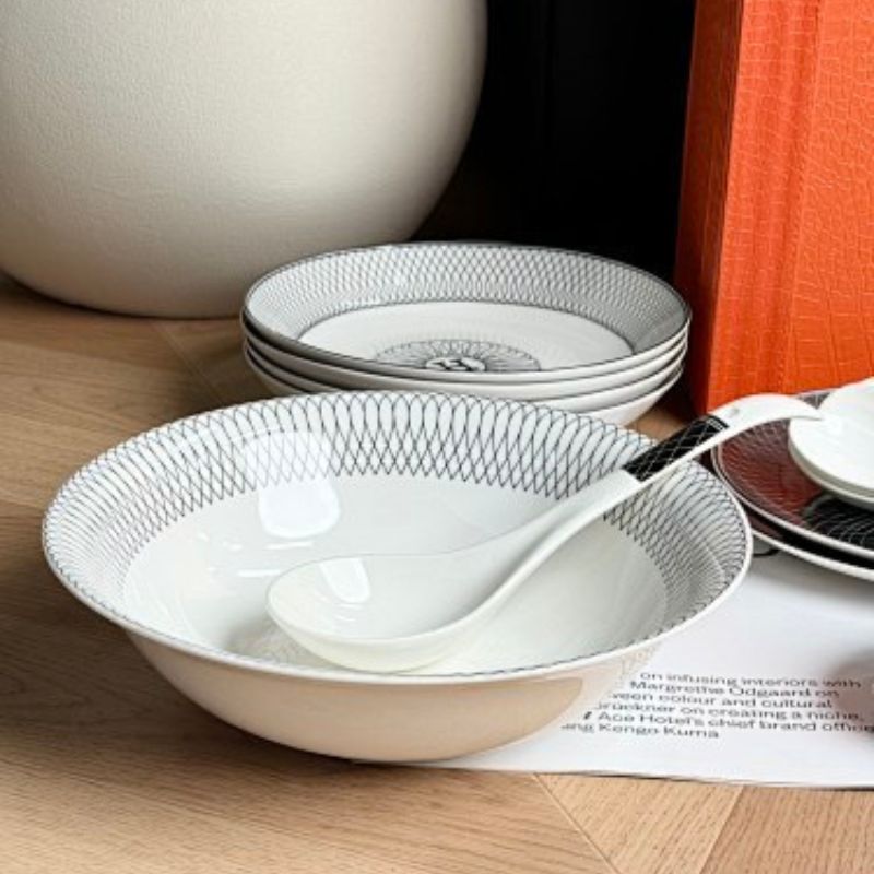 Hermès-inspired 28-piece Bone China Tableware Set,