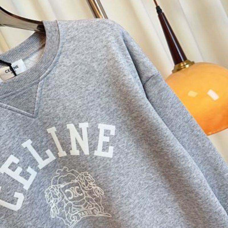 Celine Blason Oversize or Loose Sweatshirt in Cotton Fleece,