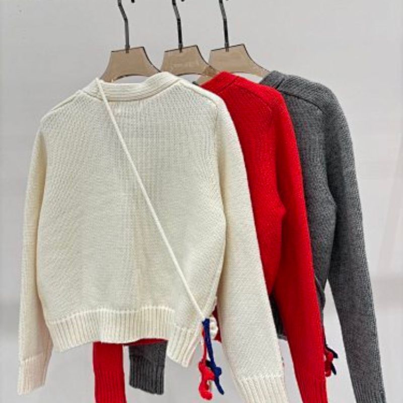 Celine V-neck cardigan in light grey