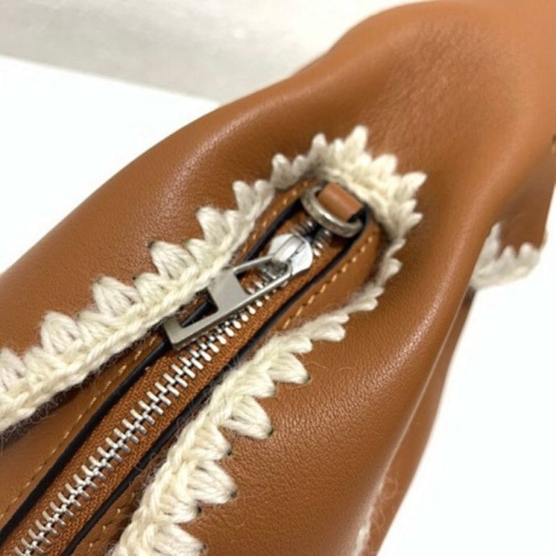 Loewe Mini Bunny Bag in a tan/brown calfskin leather,