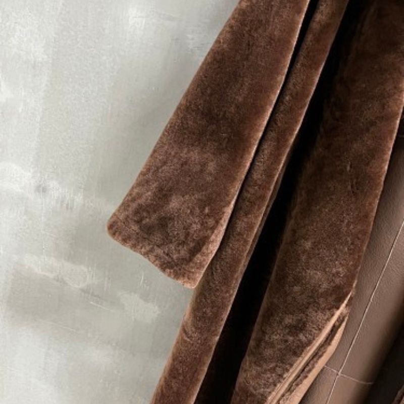 Hermès long brown reversible coat,