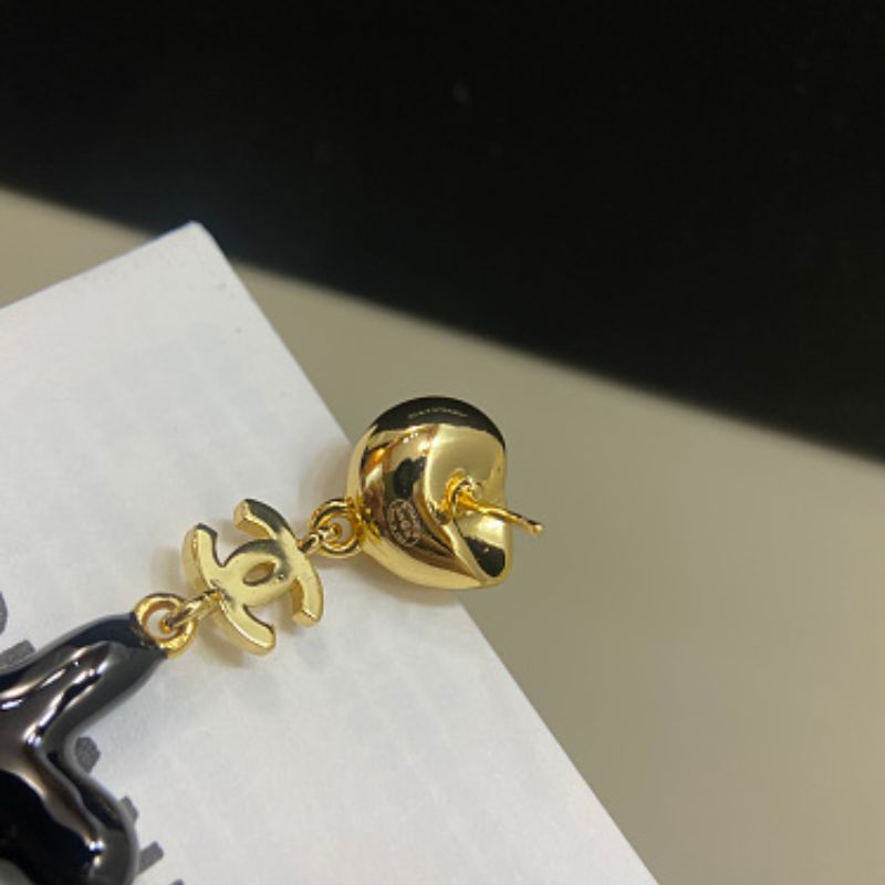 Chanel Coral Pendant Earrings
