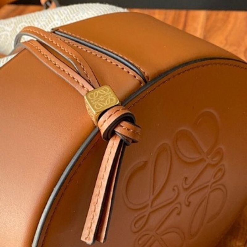 Loewe Balloon bag in Anagram Jacquard and Calfskin,