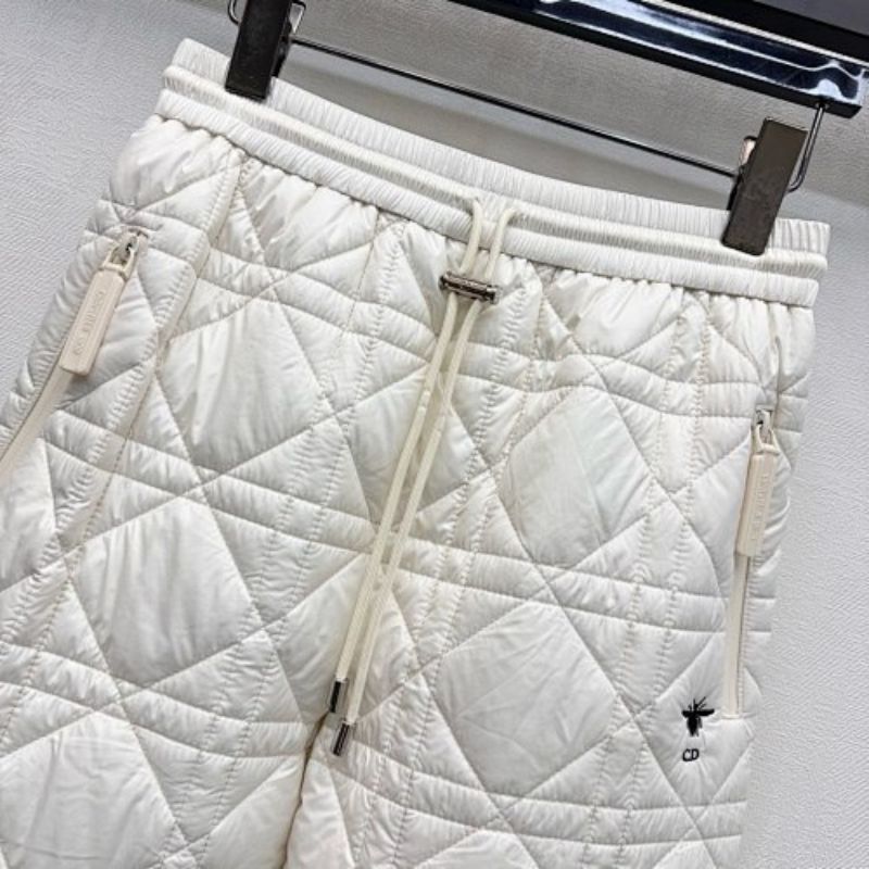 Christian Dior wide-leg pants with the signature Cannage motif.