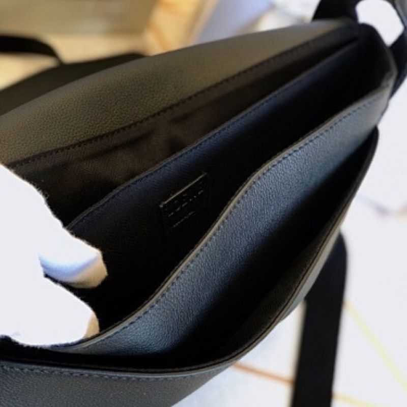 Loewe XS Military classic army satchel messenger bag in soft grained calfskin.