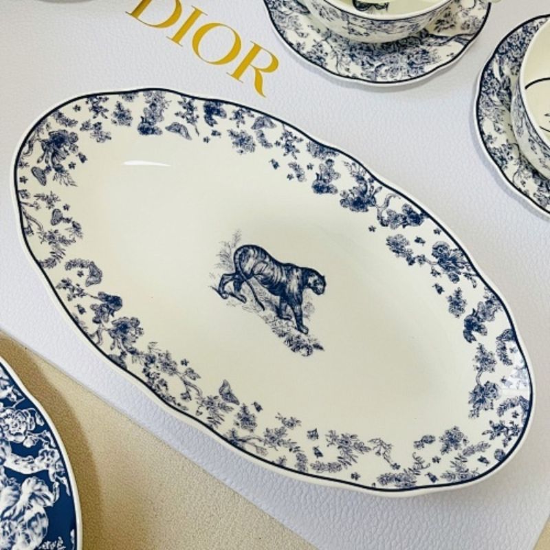 Blue and White Toile de Jouy Tableware Set from Dior Maison.