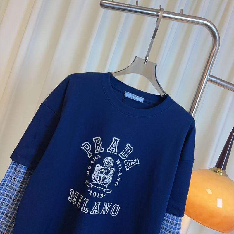 Prada layered shirt with a crest logo