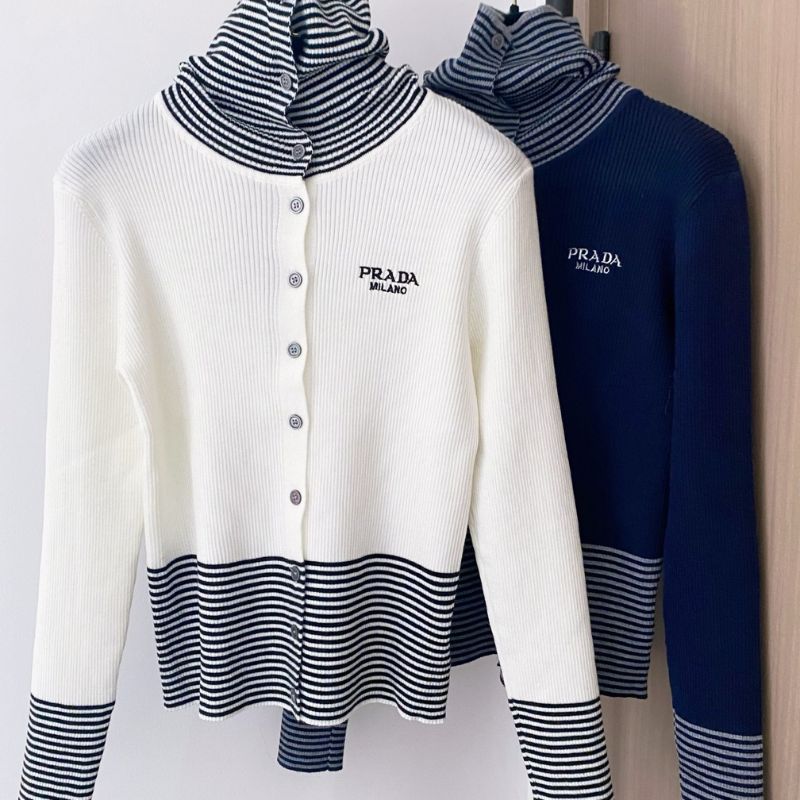 Prada ribbed knit cardigan.