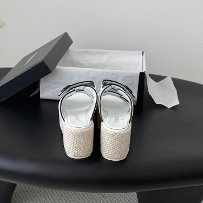 Chanel Quilted Graphic-Trim Dad Sandals from the Cruise