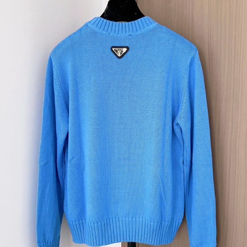Prada Milano logo intarsia knit sweater.