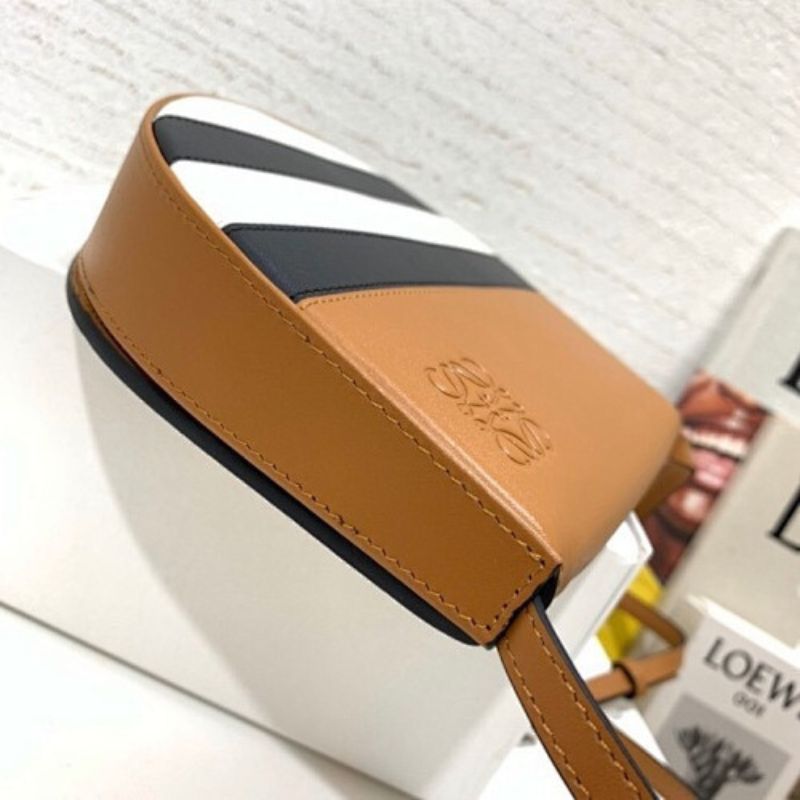 Loewe Heel Mini Bag in a unique tri-color design of tan