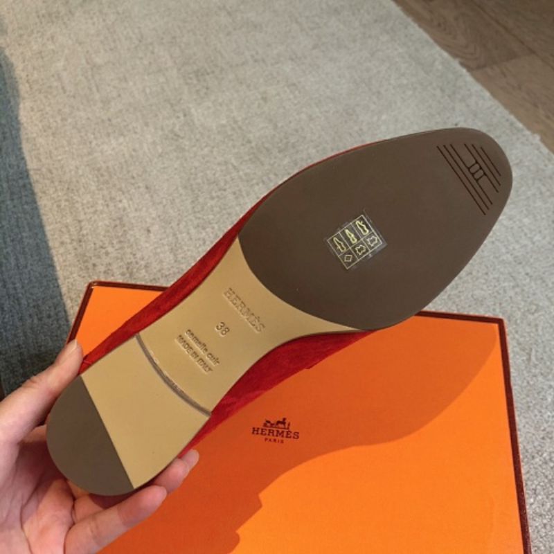 Hermès Paris Loafers in a vibrant monochromatic red