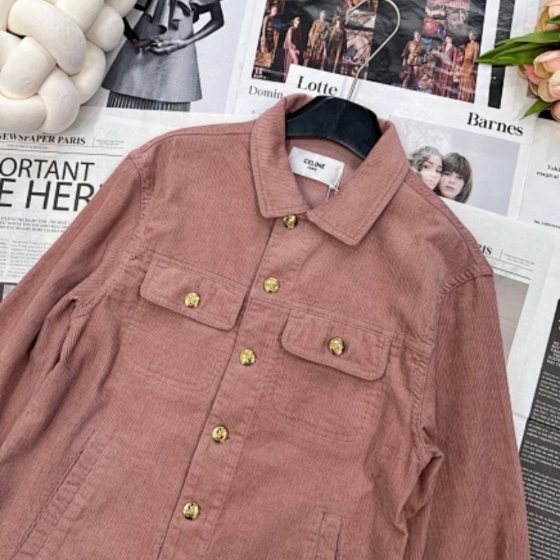 Celine Car Coat Jacket in Corduroy