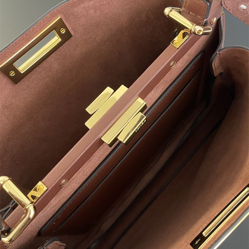 Fendi Peekaboo ISeeU Small bag in dark brown leather