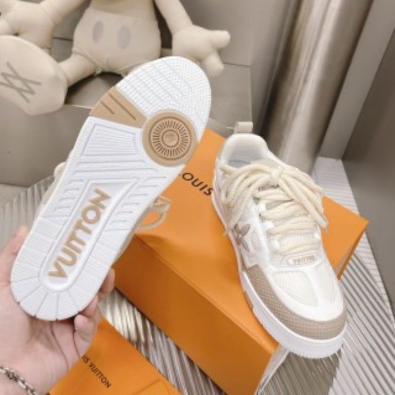 Louis Vuitton LV Skate Sneaker in the white and beige colorway