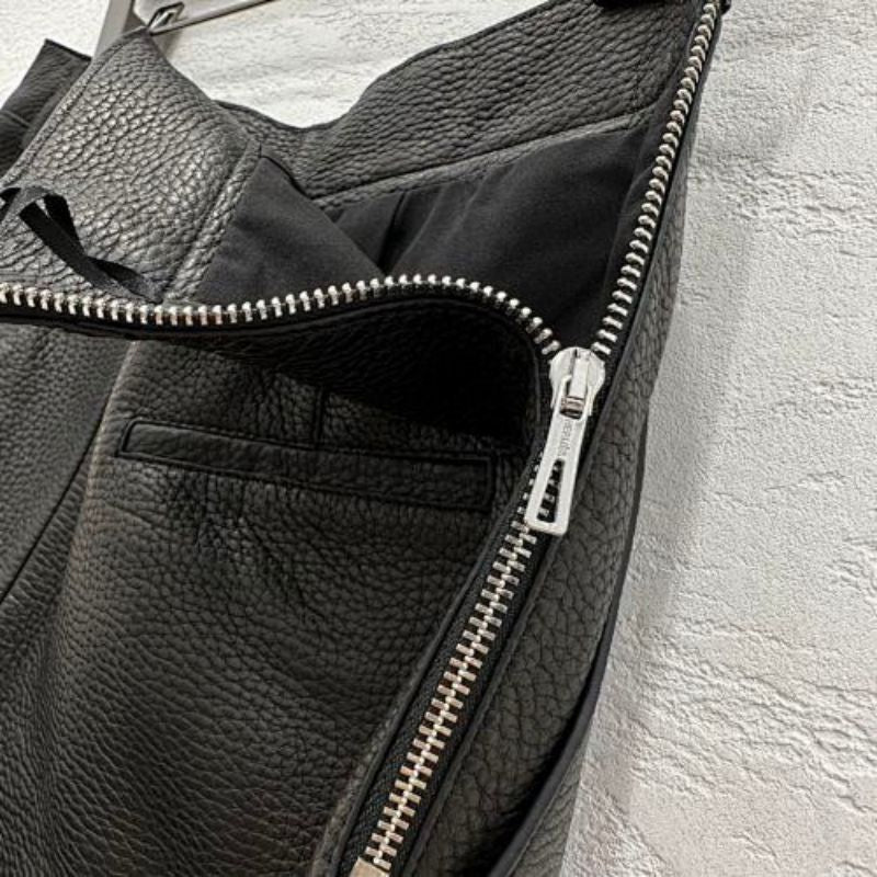 Hermès black, high-waisted, wide-leg faux leather trousers