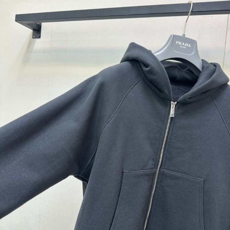 Prada cropped full-zip hoodie.