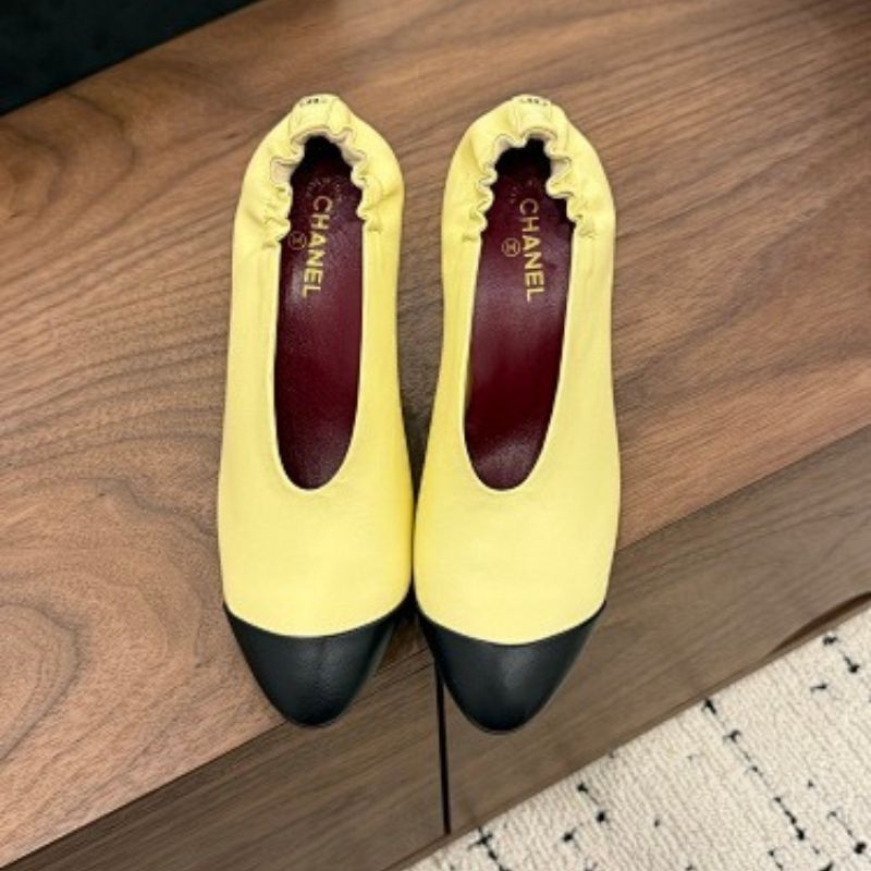 Chanel Lambskin Cap-Toe Ballerina Flats