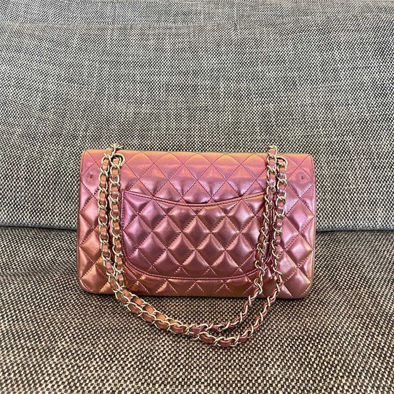 CHANEL 20B iridescent purple classic flap bag