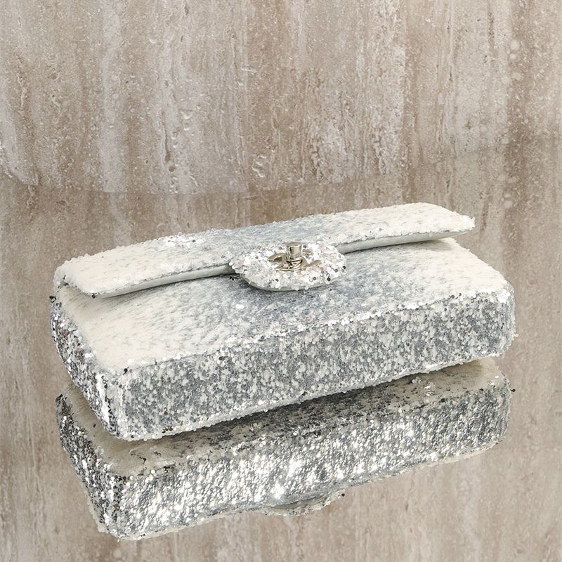 Chanel Sequin East West Flap Bag