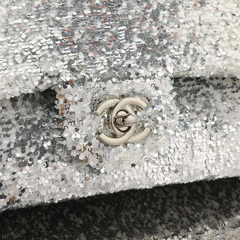 Chanel Sequin East West Flap Bag