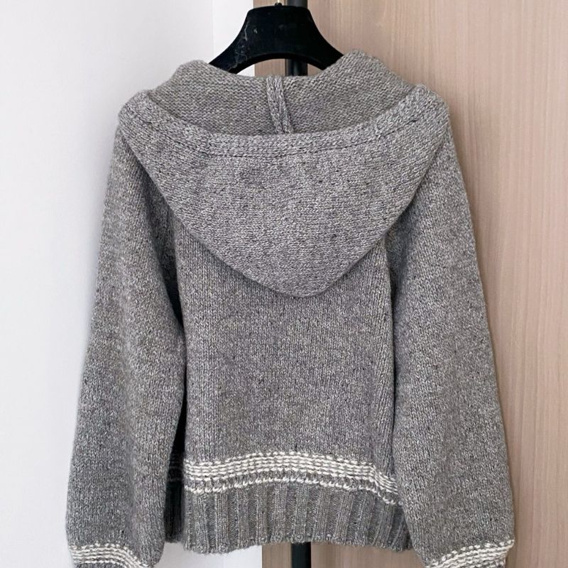 Chanel grey knit hoodie