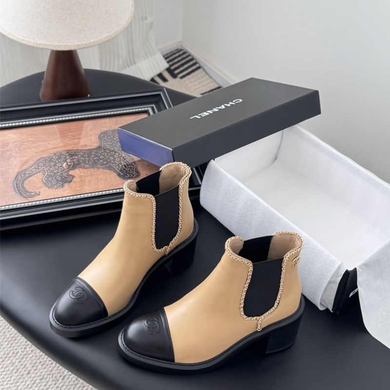 Chanel Two-Tone Chelsea or Ankle Boots