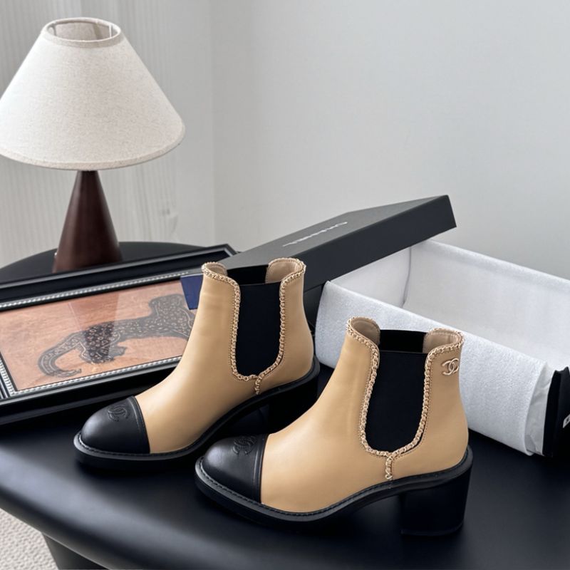 Chanel Two-Tone Chelsea or Ankle Boots
