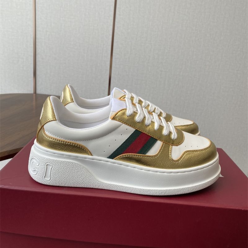 Gucci MAC80 Off-White Metallic Gold sneakers