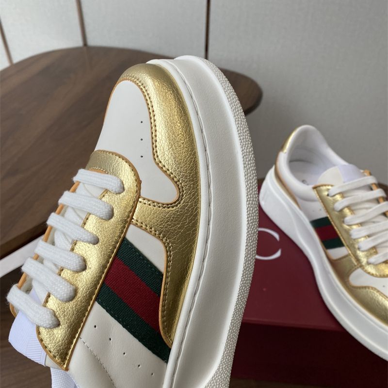 Gucci MAC80 Off-White Metallic Gold sneakers