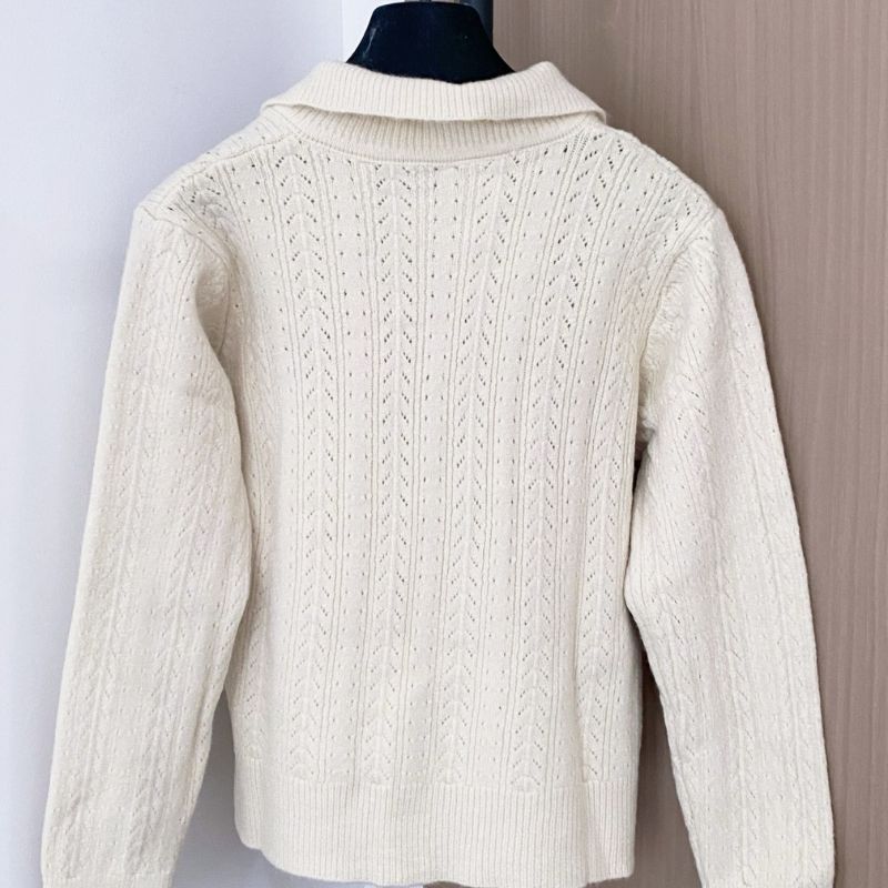 Miu Miu ribbed knit tank top and a zip-up cardigan set