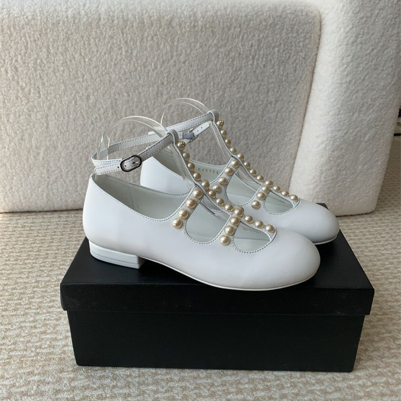 Chanel Mary Jane pearl flats