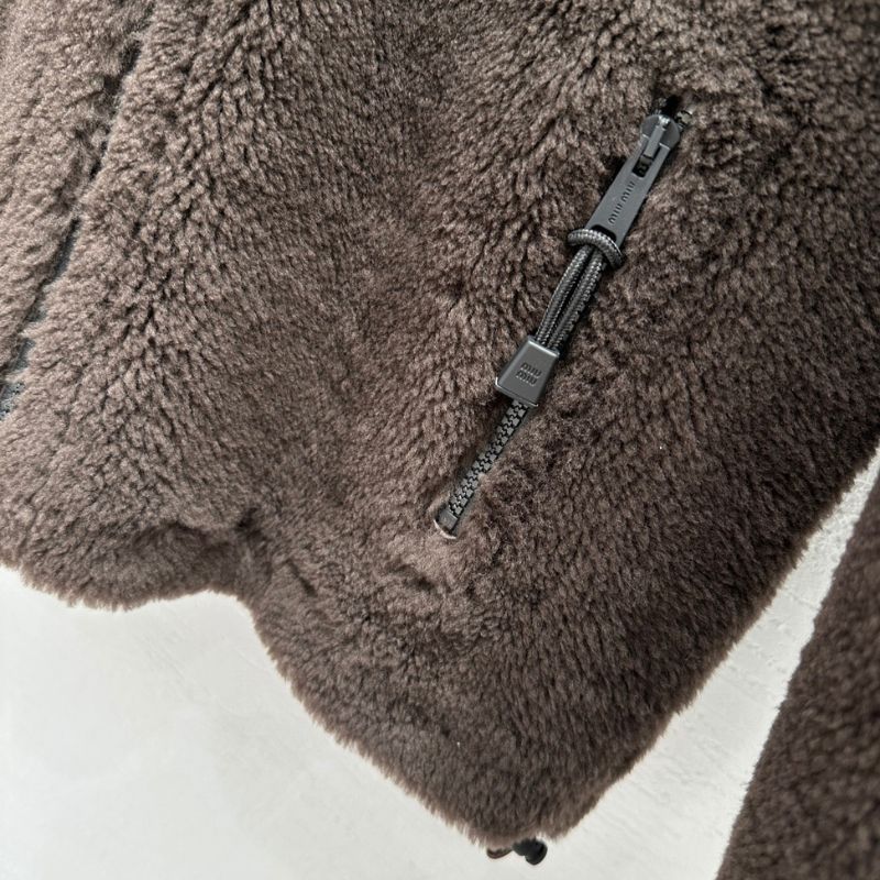 the Miu Miu brown sherpa fleece jacket