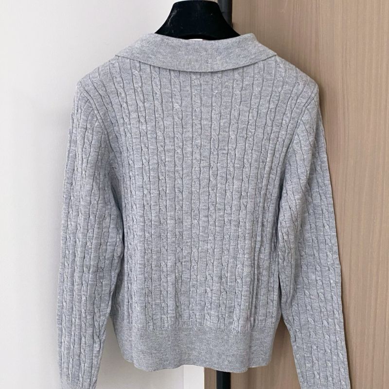 Miu Miu Logo-Embroidered Ribbed-Knit Cardigan