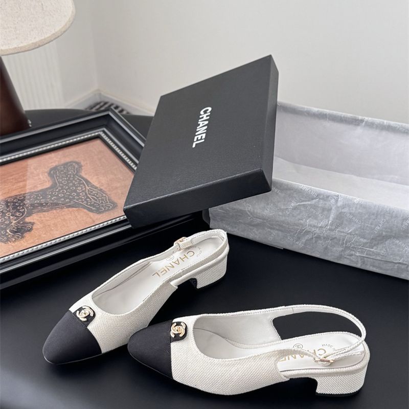 Chanel two-tone slingbacks
