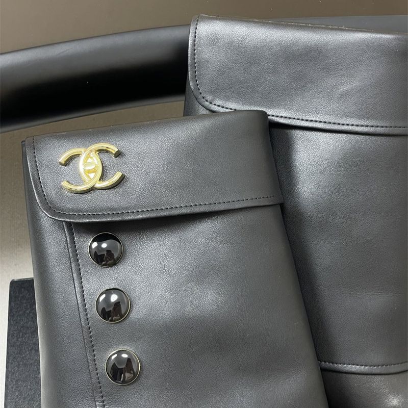 Chanel boots with a fold-over cuff and buttons